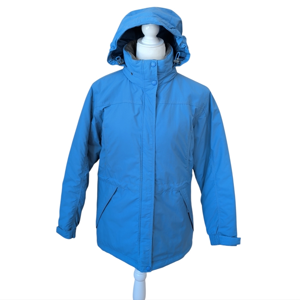 L.L. Bean Thinsulate Lined Hooded Winter Jacket SP Blue Zippered Pockets